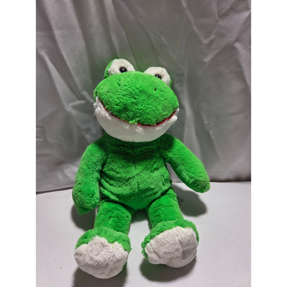 Build-A-Bear Workshop Spring Green Frog Plush Stuffed Animal 16 Inch Green White